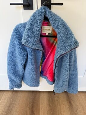 Apparis Blue Sherpa Jacket with Tie-Dye Lining